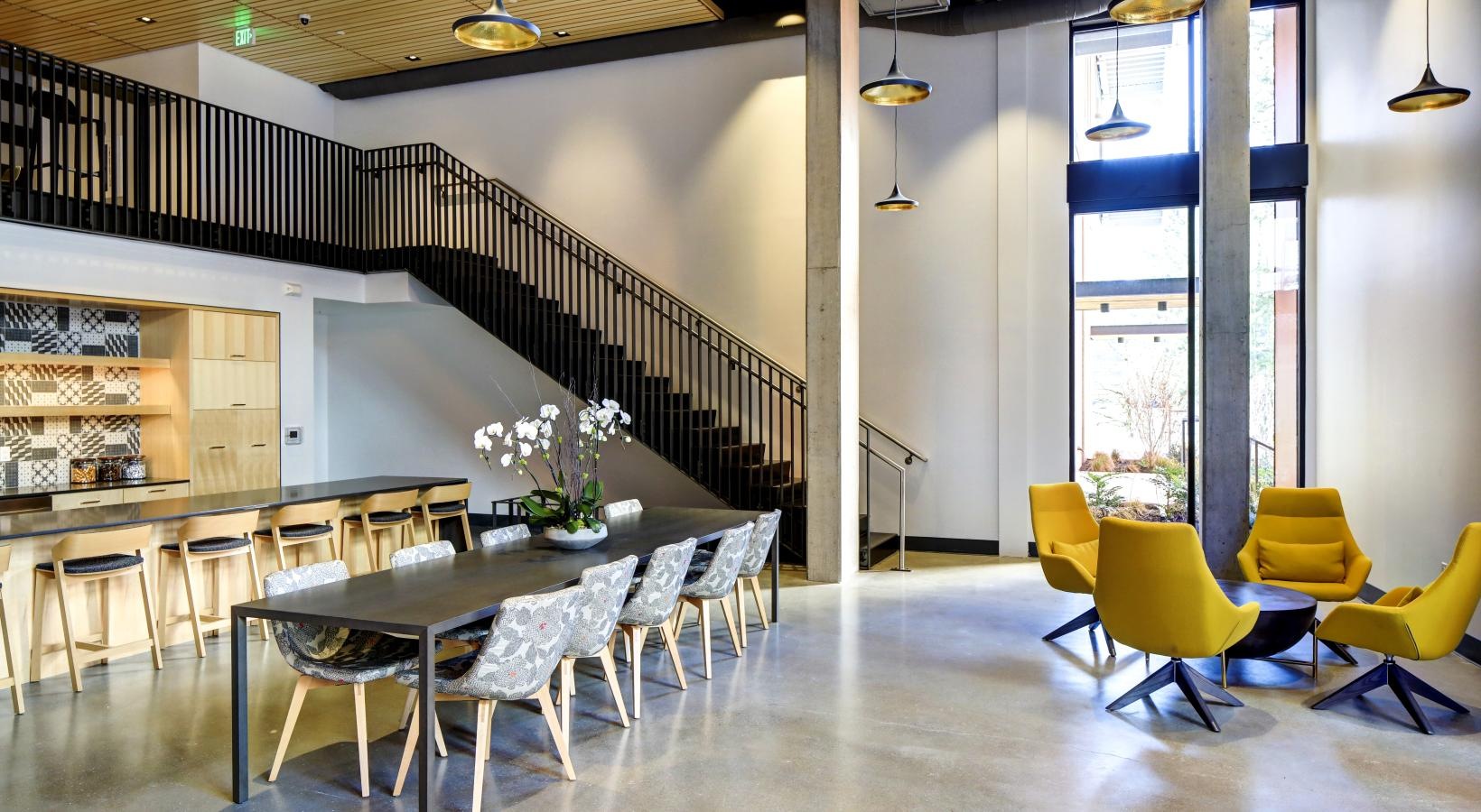 Access to resident-only features a spacious room with a staircase