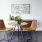 a dining room table with chairs