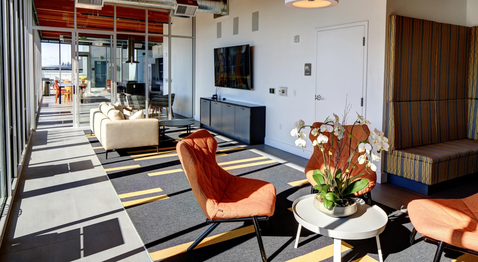 Enjoy our resident-only features a spacious room with large windows