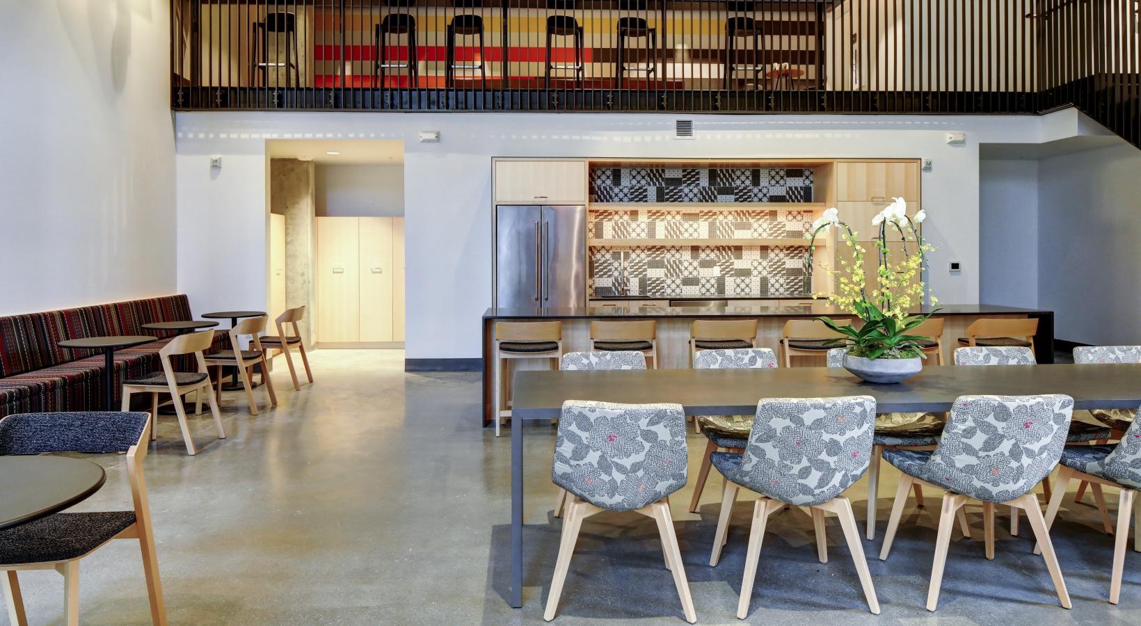 Take advantage of all Arras has to offer a room with chairs and tables