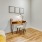 a room with a desk and chair